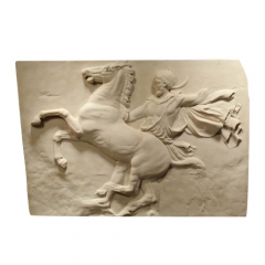 Lone Horseman Parthenon foamed ceramic Art relief Sculpture
