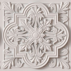 Delicate foamed ceramic Carving Flower For Ceiling Decoration