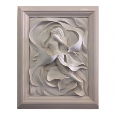 New ultralight foamed ceramic sculpture flower relief for wall decor
